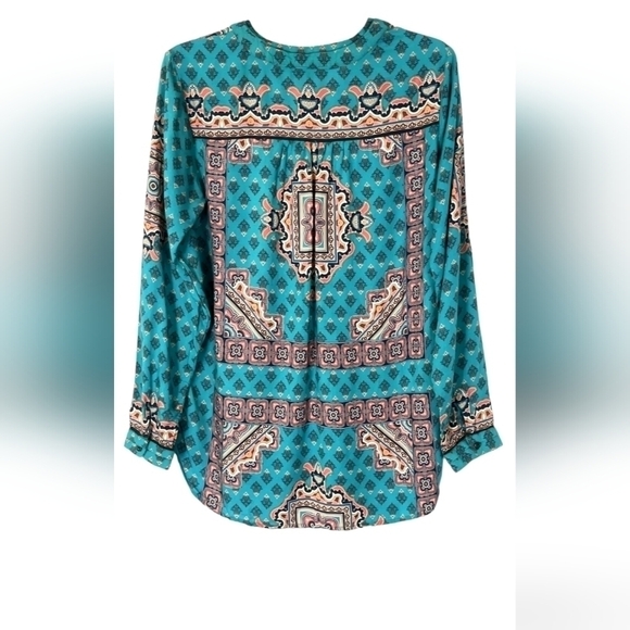 NWT Tolani Collection  small Geneva Teal tunic vneck - Picture 9 of 16